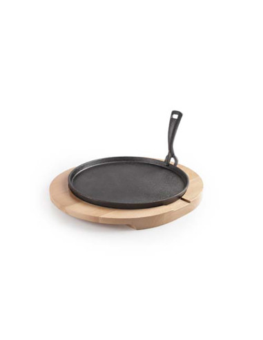 PLATO HIERRO FUNDIDO C/BASE MADERA