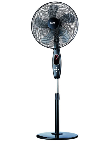 VENTILADOR PIE C/MANDO NEGRO 60W