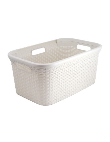 CESTA ROPA VINTAGE BLANCA 45 L