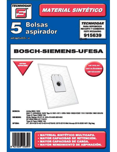 BOLSA ASPIRADOR 5 U. BOSCH-UFE