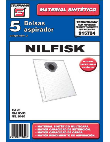 BOLSA ASPIRADOR 5 U. NILFISK