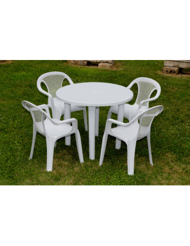 MESA JARDIN REDONDA BLANCA