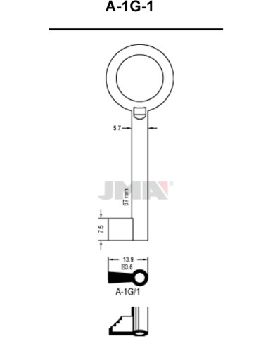 LLAVE EN BRUTO GORJA LATON