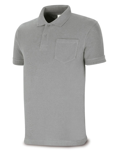 POLO C/BOLSILLO M/CORTA GRIS