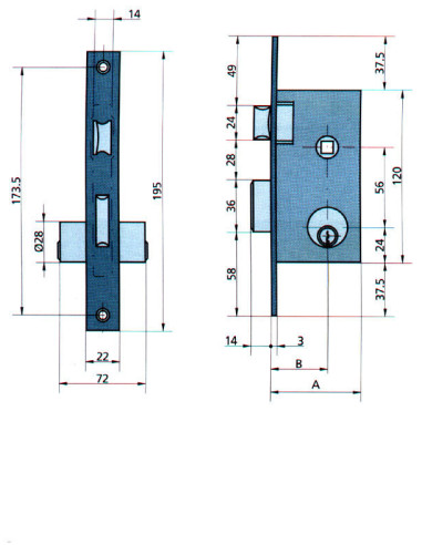 CERRADURA EMBUTIR HL/CL