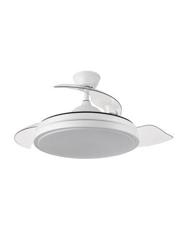 VENTILADOR TECHO C/LUZ 3 ASPAS RETRACTIL BLANCO