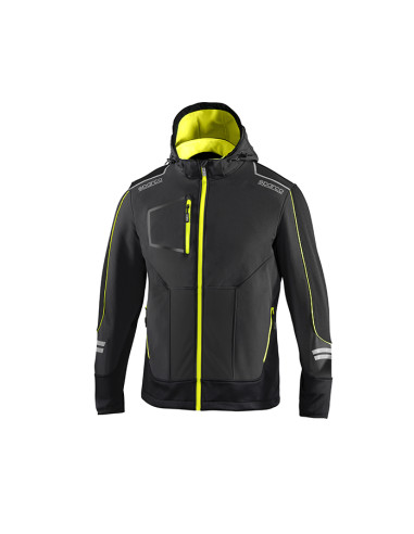 CAZADORA SOFTSHELL GRIS/AMA FLUOR