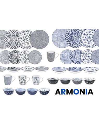 VAJILLA PORCELANA ARMONIA AZUL