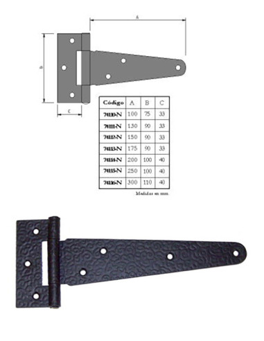 BISAGRA FORMA "T" NEGRA