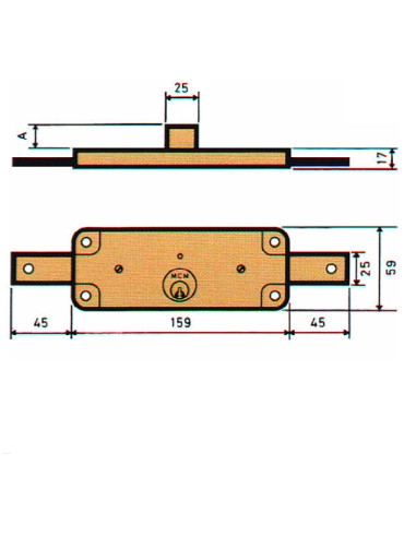 CERRADURA PERSIANA ZN 20MM