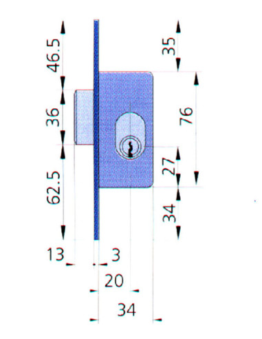 CERRADURA EMBUTIR MET HN/CN