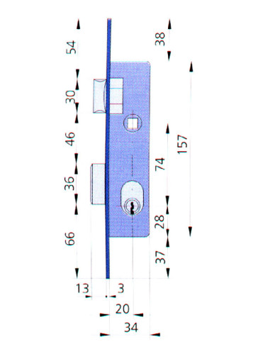 CERRADURA EMBUTIR MET HN/CL