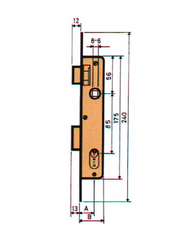 CERRADURA EMBUTIR P/ METALICA