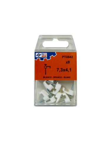 GRAPA PLASTICO BLANCO C/8 PZS