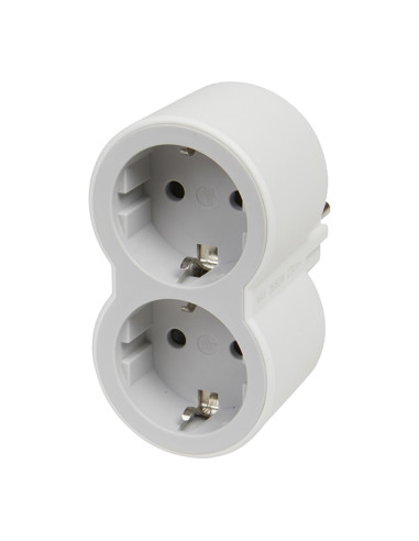 ADAPTADOR ESTÁNDAR 2X2P+T FRONTAL BCO/GRIS