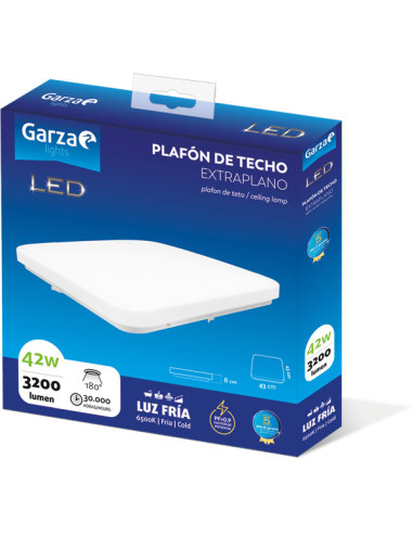 PLAFON TECHO CUADRADO BLANCO 3200Lm LF