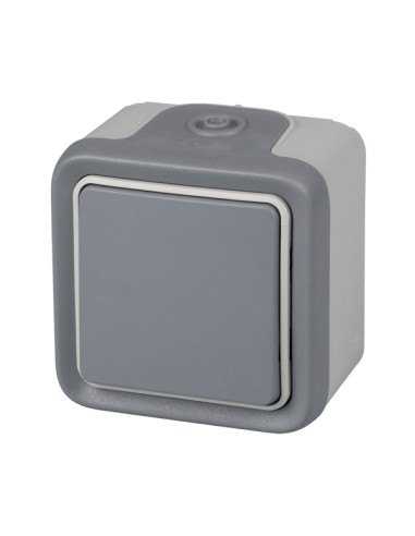 PULSADOR SUPERFICIE IP55 GRIS