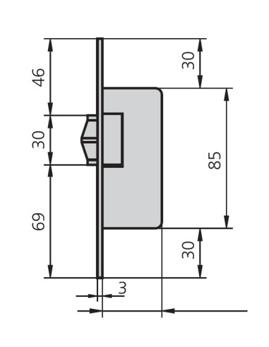 PICAPORTE VAIVEN 8MM