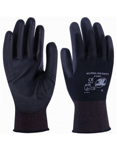 GUANTE NYLON NEGRO PU