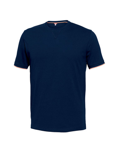 CAMISETA ALGODON M/CORT AZUL